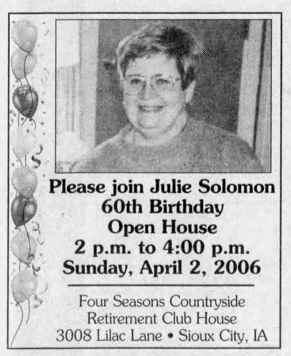 Julie Solomon Birthday